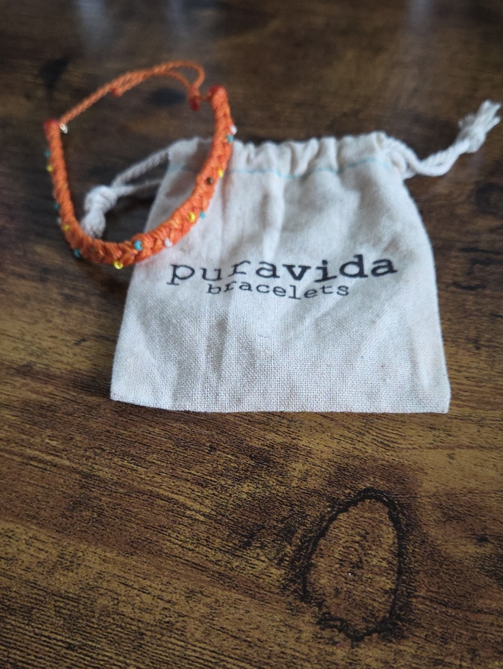 Pura Vida Mini Orange Braided Beaded Bracelet